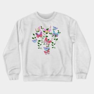 Sweet, colorful butterflies on a blue background. Great for home decor or clothing. Crewneck Sweatshirt